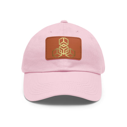 Dad Hat with Leather Patch (Rectangle)