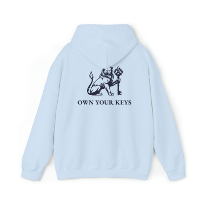 OWN YOUR KEYS HOODIE (BLACK LOGO) UNISEX ADD 1 SIZE FOR MEN