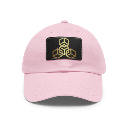 Dad Hat with Leather Patch (Rectangle)